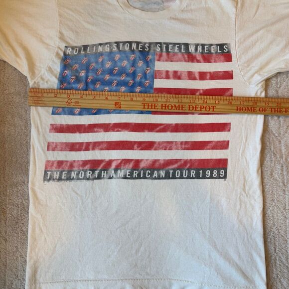 Vintage 1989 Single Stitch Rolling Stones Steel Wheels Tour Concert Rare Sz L - Picture 5 of 9